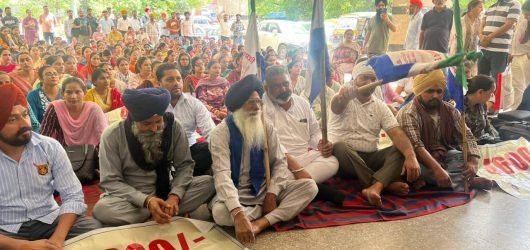 Kisan Mazdoor Sangharsh Committee protest at Ajnala and support for Nursing Association Punjab.